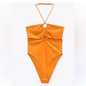 Zara Vibrant Orange Bodysuit